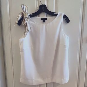 J. Crew - Sequin Gold Bow, Ivory Top